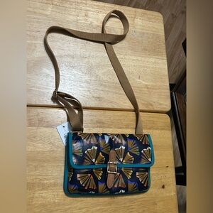 Fossil Multicolor Fan Pattern Crossbody Bag
